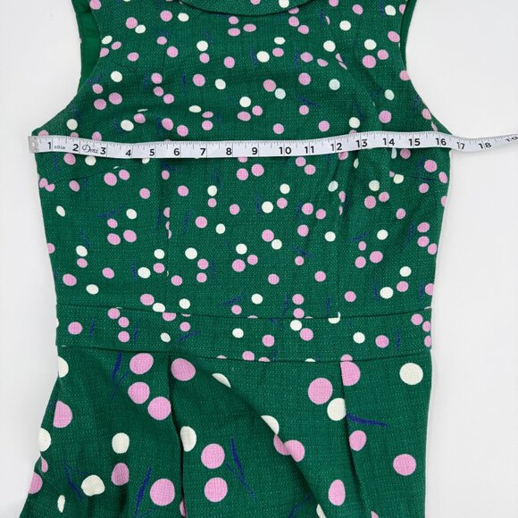 Boden Martha Shift Sleeveless Polka Dot Dress Sap Green Dandelion Size 6 - Picture 13 of 15